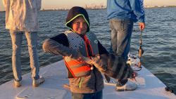 Kid Hooked a Black Drum in Corpus Christi