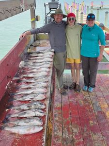 Fresh caught fish displayed on fishing boat deck in Corpus Christi TX