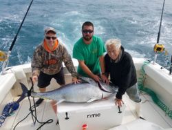 Trio of anglers with a large 36-inch fish in Fairhaven