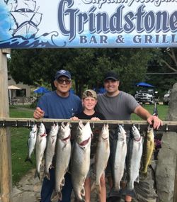 8 big lake trout caught while fishing in MI