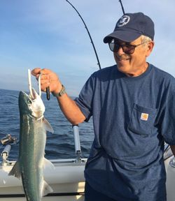 Angler with a 15-inch fish in Michigan