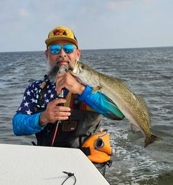 A person fishing at South Padre Island