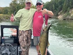 Chinook salmon catch on fishing boat in Fruitport MI