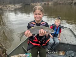 Freshly caught fish displayed on fishing boat in Fruitport MI