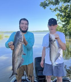 Two channel catfish caught while fishing in Wylie