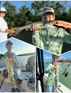 Greyson getting some snook action in Pine Island Sound!