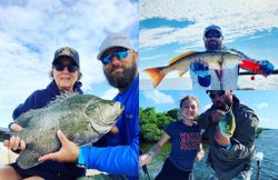 Two big tripletail and redfish caught in Chesapeake