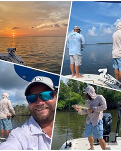 A large snook fish caught in FL by 3 people while fishing