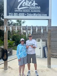 Five spanish mackerel, king mackerel, and great barracuda caught while fishing in AL