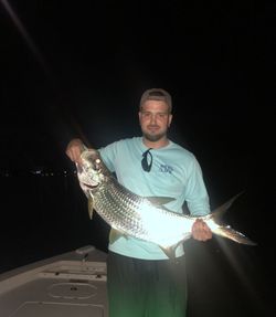 Large tarpon caught during night fishing trip in Islamorada FL