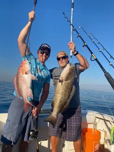 Two mutton snapper and gag grouper fishing in Florida