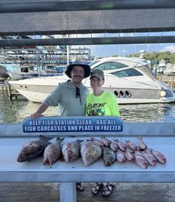 Fresh caught fish displayed on cleaning station at Shalimar FL marina