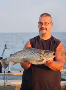 Angler with sea trout in Mexico