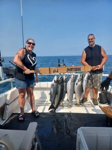 Four large fish caught on a fishing trip in NY