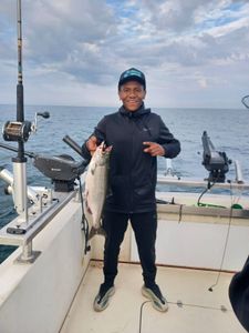 Coho salmon caught while fishing in NY