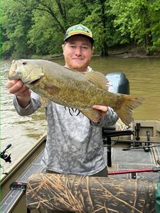 Largemouth bass measuring 22 inches caught while fishing in Harrisburg