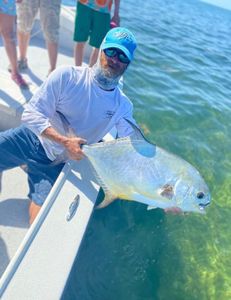 A permit fish caught while fishing in FL.