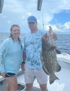 Impressive catch of a massive black grouper in Florida