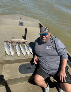 6 spotted weakfish and redfish caught on a fishing trip in Matagorda