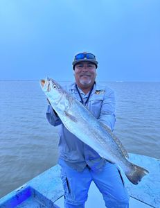 One angler fishing with a rod in Matagorda