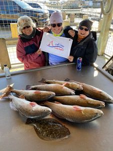 5 summer flounder and redfish caught on fishing trip in TX