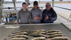 3 people fishing for 2 big fish in Matagorda