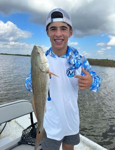 Lone angler fishing in Matagorda, Texas