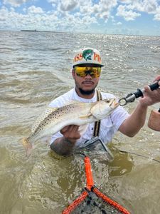 Speckled trout catch during fishing trip in Matagorda TX shallow waters