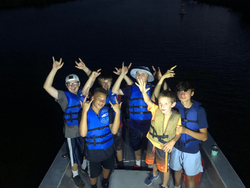 Group of 6 people fishing in LA