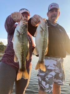 Two spotted bass fishing in Missouri