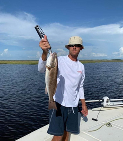A redfish, 22 inches long, caught while fishing in Old Town
