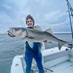 Striped bass fishing in Hingham