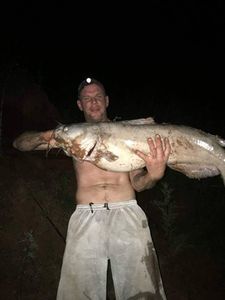 Catfishing at night in Monkey Island, OK