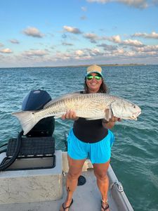 Large redfish caught on fishing boat in Rockport TX waters