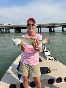 Speckled trout fishing success on boat in Rockport TX waters