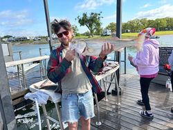 Dockside striped bass success! 🎣 #StripedBass