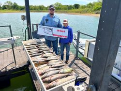 Two people fishing outdoors in Madill