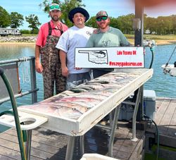 A group of 3 people fishing in OK