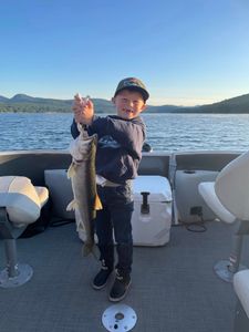 One person fishing at Lake George