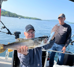 A magnificent bull trout caught while fishing at Lake George