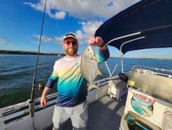 A Florida Pompano fish caught by a fisherman in Jensen Beach
