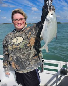 Photograph of a Florida Pompano fish caught while fishing in Jensen Beach