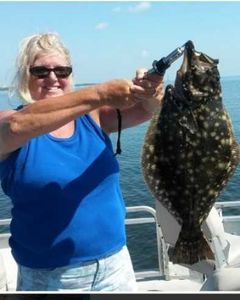 One summer flounder, a big 22-inch fish, caught while fishing in FL.
