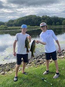 Two anglers with their fishing catch in Minnesota