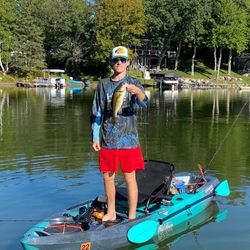 One person fishing at Lake Elmo
