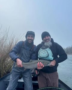 Two people fishing for sockeye salmon in Roseburg