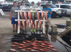 Six anglers with a great catch of fish at Panama City Beach