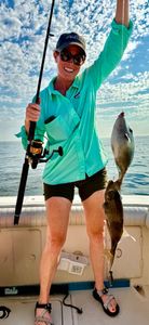 Angler with 2 big fish on Port Monmouth Road