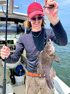Fishing for a sea bass in NJ