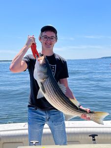 Angler with huge 22-inch fish on Port Monmouth Road